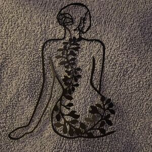 Black Floral Silhouette Metal Wall Art